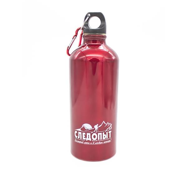 Бутылка Следопыт питьевая 600 мл с карабином красная - фото 11129