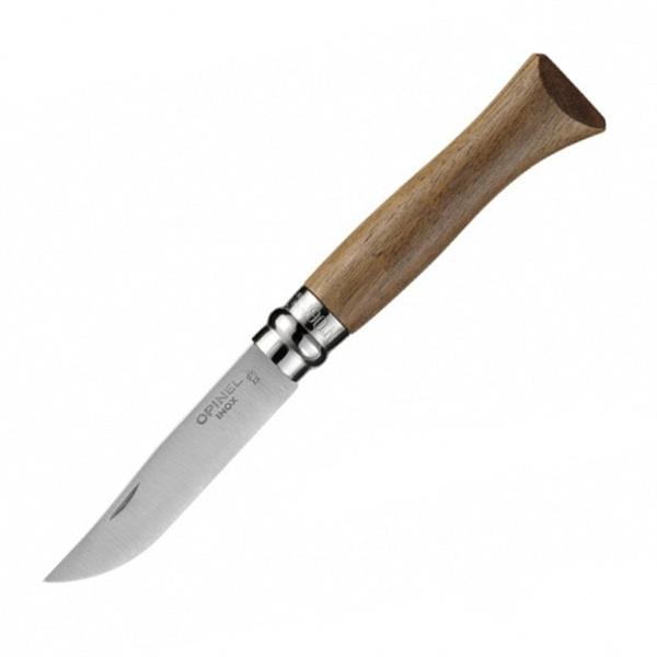 Нож Opinel №6, нержавеющая сталь, ореховая рукоять в картонной коробке - фото 13863