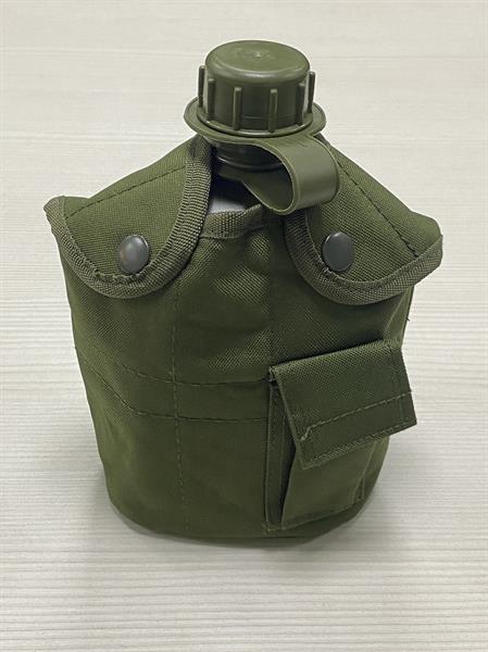 Фляга армейская 1 литр в чехле с котелком олива - фото 25805