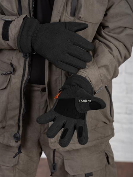 Перчатки NordKapp 846 флисовые с утеплителем и усилением черные - фото 30030