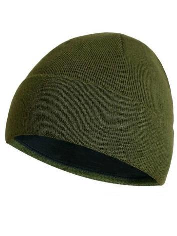 Шапка БАРС вязаная на флисе олива Вязанная шапка с флисовой подкладкой