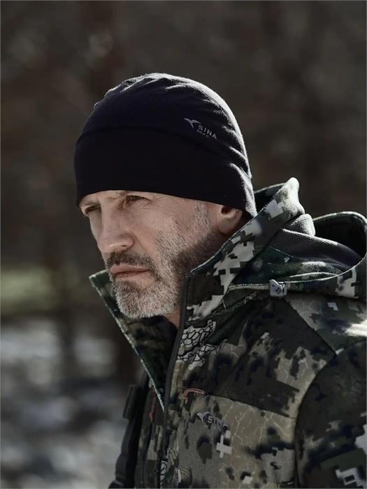 Шапка Sina Wild Wool из шерсти мериноса черная 11.11HMDBL5