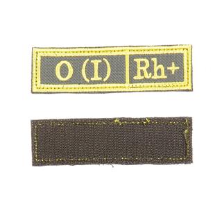 Шеврон KE Tactical Группа крови O (I) Rh+ прямоугольник 2,5х9,5 см олива/желтый