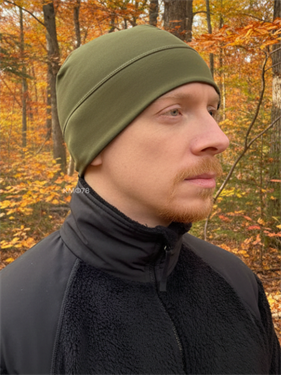 {{photo.Alt || photo.Description || 'Шапка Mil-Tec ELASTIC Fleece утепленная эластичная флисовая плоский шов олива'}}