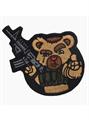 Шеврон Мишка с пушкой круглый черный - фото 27617