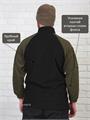 Рубашка КМФ78 тактическая флисовая черная рукав олива ФЛрубТ/чрн-олива